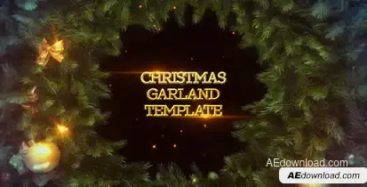 Garland Christmas Slideshow Video Displays template preview