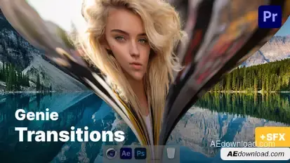 Genie Transitions Premiere Pro template preview