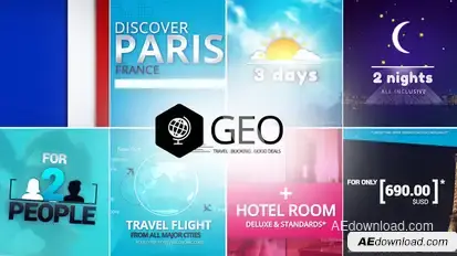 GEO - Travel & Booking Promo Trip Package Video Displays template preview