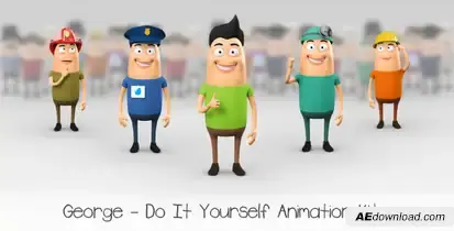 George - Character Animation DIY Kit Video Displays template preview