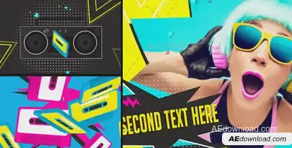 Glam Rock Cassette Slideshow Video Displays template preview