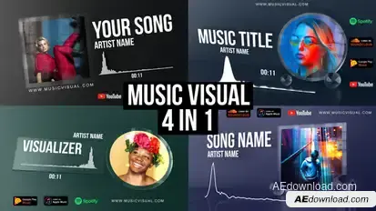 Glass Audio React Music Visualizer Video Displays template preview