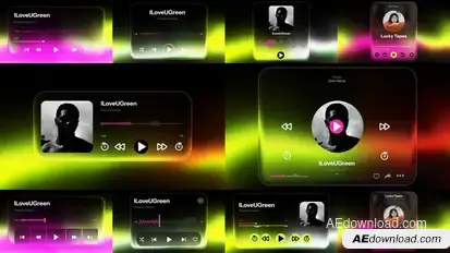 Glass Audio Visualizer Elements template preview