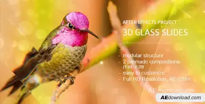 Glass Slides 3D Video Displays template preview