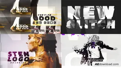 Glitch Art Style Promo Video Displays template preview