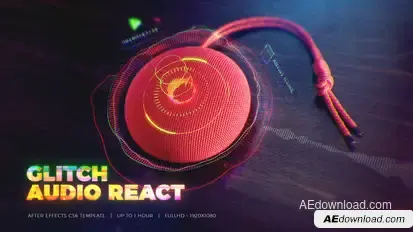 Glitch Audio React Video Displays template preview