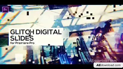 Glitch Digital Slides for Premiere Pro Video Displays template preview