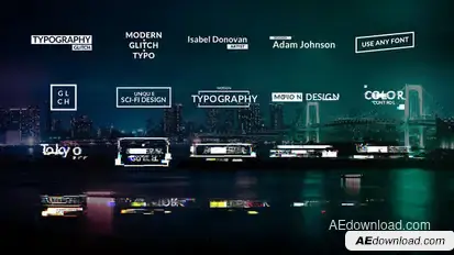 Glitch Digital Titles Animations Video Displays template preview
