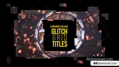 Glitch Grid Titles Video Displays template preview