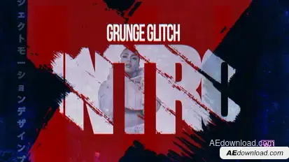Glitch Grunge intro Premiere Pro template preview