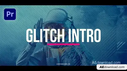 Glitch Intro Slideshow Premiere Pro template preview