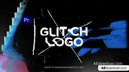 Glitch Logo Distortion Premiere Pro template preview