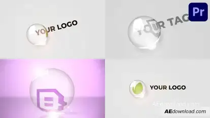 Glitch Logo Glass Ball for Premiere Pro Premiere Pro template preview