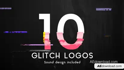 Glitch Logo Pack Video Displays template preview