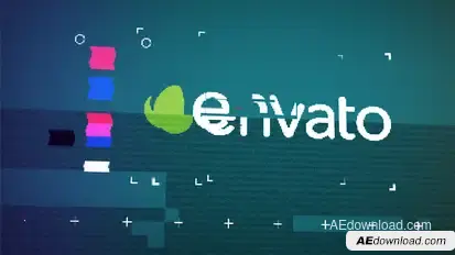 Glitch Logo Reveal Video Displays template preview