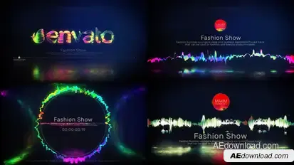 Glitch Music Visualizer Video Displays template preview