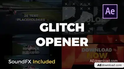 Glitch Opener | After Effects Video Displays template preview
