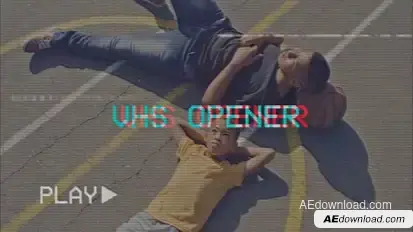 Glitch Opener VHS Premiere Pro template preview