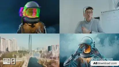 Glitch Overlay Premiere Pro template preview