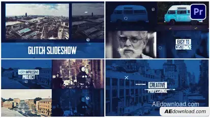 Glitch Slideshow Premiere Pro template preview
