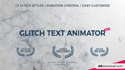 Glitch Text Animator PRO Video Displays template preview