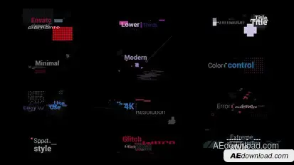 Glitch Titles Video Displays template preview