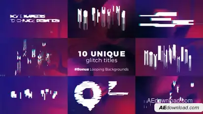 Glitch Titles Sequence Video Displays template preview
