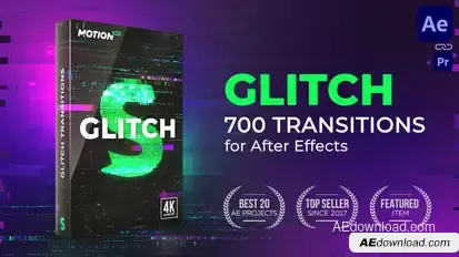 Glitch Transitions for After Effects Video Displays template preview