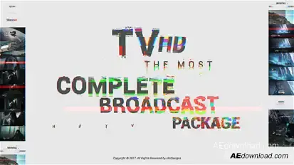 Glitch TV Complete Broadcast Graphics Package Video Displays template preview