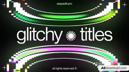 Glitchy Typography Titles template preview