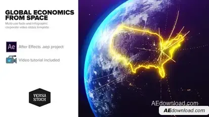 Global Economics From Space Infographics Video Displays template preview