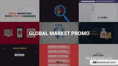 Global Market Promo Video Displays template preview