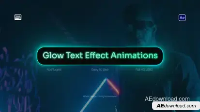 Glow Text Box Animations Titles template preview