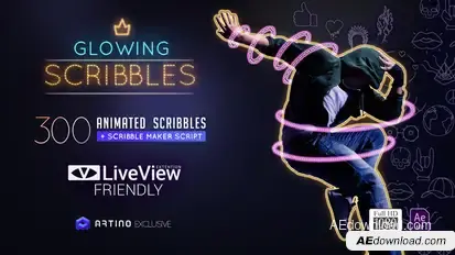 Glowing Scribble - Neon Fx Pack Video Displays template preview