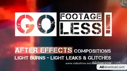 Go Footageless! - Light Burns & Glitch AE comps Video Displays template preview