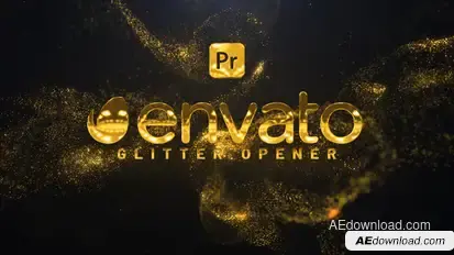 Gold Glitter Opener Premiere Pro template preview
