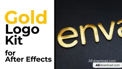 Gold Logo Title Video Displays template preview
