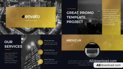 Gold Presentation Video Displays template preview