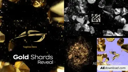 Gold Shards Reveal Premiere Pro template preview