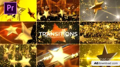 Gold Star Transitions Pack Premiere Pro template preview