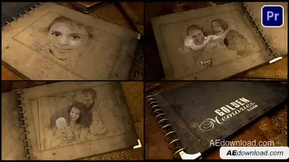 Golden Memories Album Premiere Pro template preview