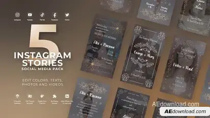 Golden Romantic Vertical Instagram Stories MOGRT Premiere Pro Premiere Pro template preview