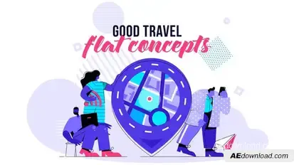 Good Travel - Flat Concept Video Displays template preview