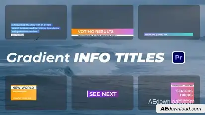 Gradient Info Titles Premiere Pro template preview