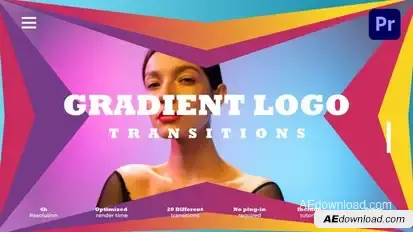 Gradient Logo Transitions Premiere Pro template preview
