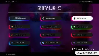 Gradient Social Media Lower Thirds Video Displays template preview