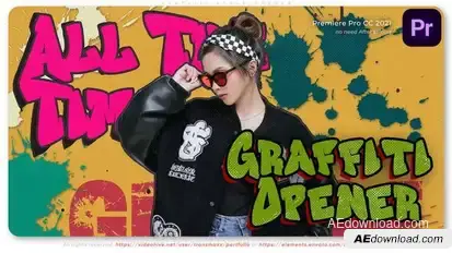 Graffiti Style Opener Premiere Pro template preview
