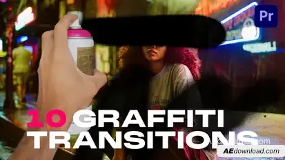 Graffiti Transitions | MOGRT Premiere Pro template preview