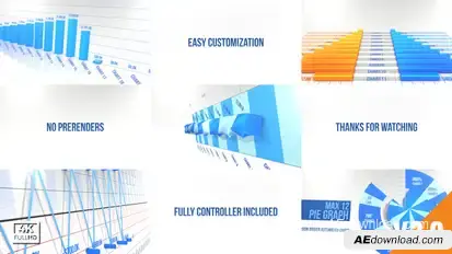 Graph Infographics Element 3D Video Displays template preview
