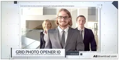 Grid Photo Opener Video Displays template preview